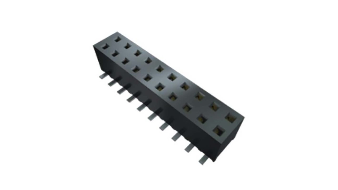 Conector hembra para PCB Samtec serie MMS, de 7 vías en 1 fila, paso 2mm, Montaje en orificio pasante, para soldar