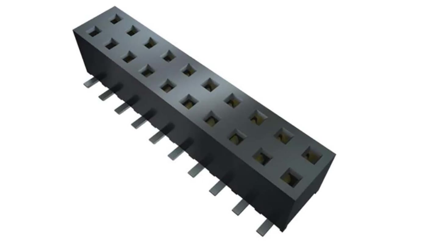 Samtec MMS Series Straight Through Hole Mount PCB Socket, 4-Contact, 2-Row, 2mm Pitch, Solder Termination