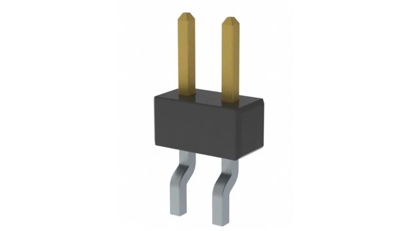 Samtec MMT Series Right Angle Surface Mount Pin Header, 2 Contact(s), 2.0mm Pitch, 1 Row(s), Unshrouded