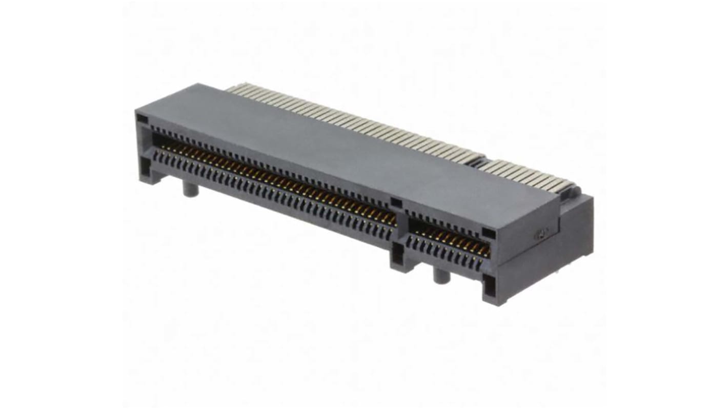 Samtec PCIE Series Vertical Female Edge Connector, Surface Mount, 164-Contacts, 1mm Pitch, 1-Row