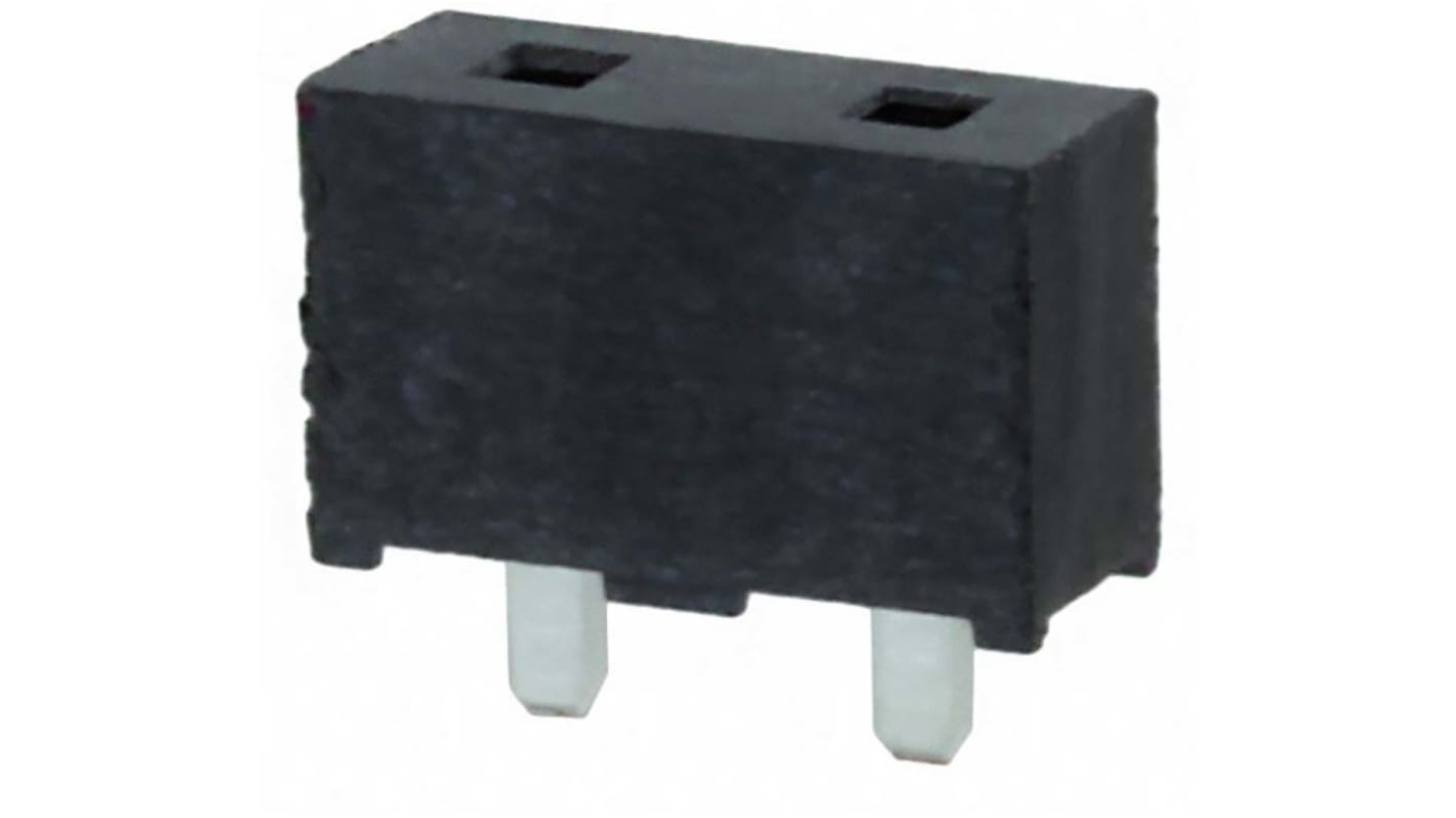 Samtec PSS Series Straight Through Hole Mount PCB Socket, 2-Contact, 1-Row, 6.35mm Pitch, Solder Termination