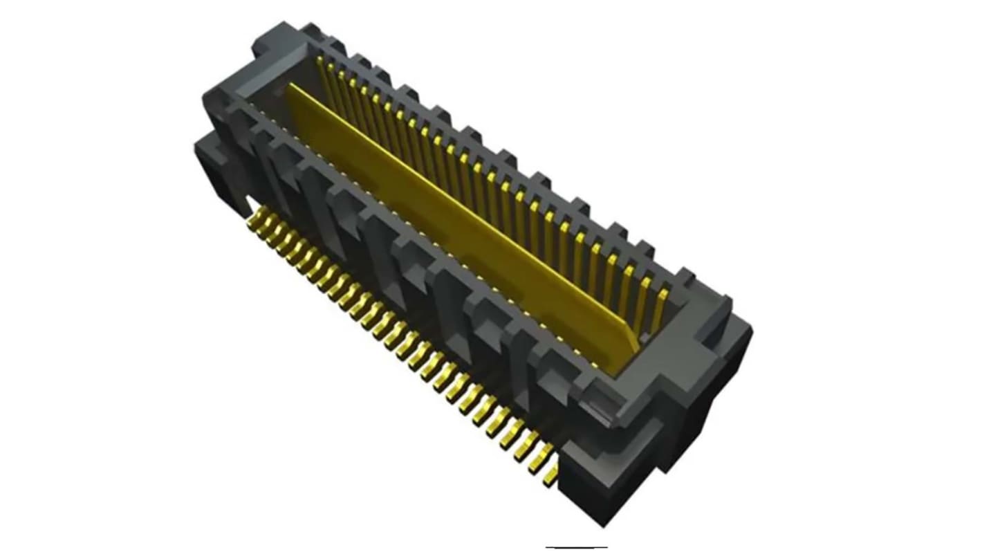 Samtec QFS Series Straight Through Hole Mount PCB Socket, 52-Contact, 2-Row, 0.635mm Pitch, Solder Termination