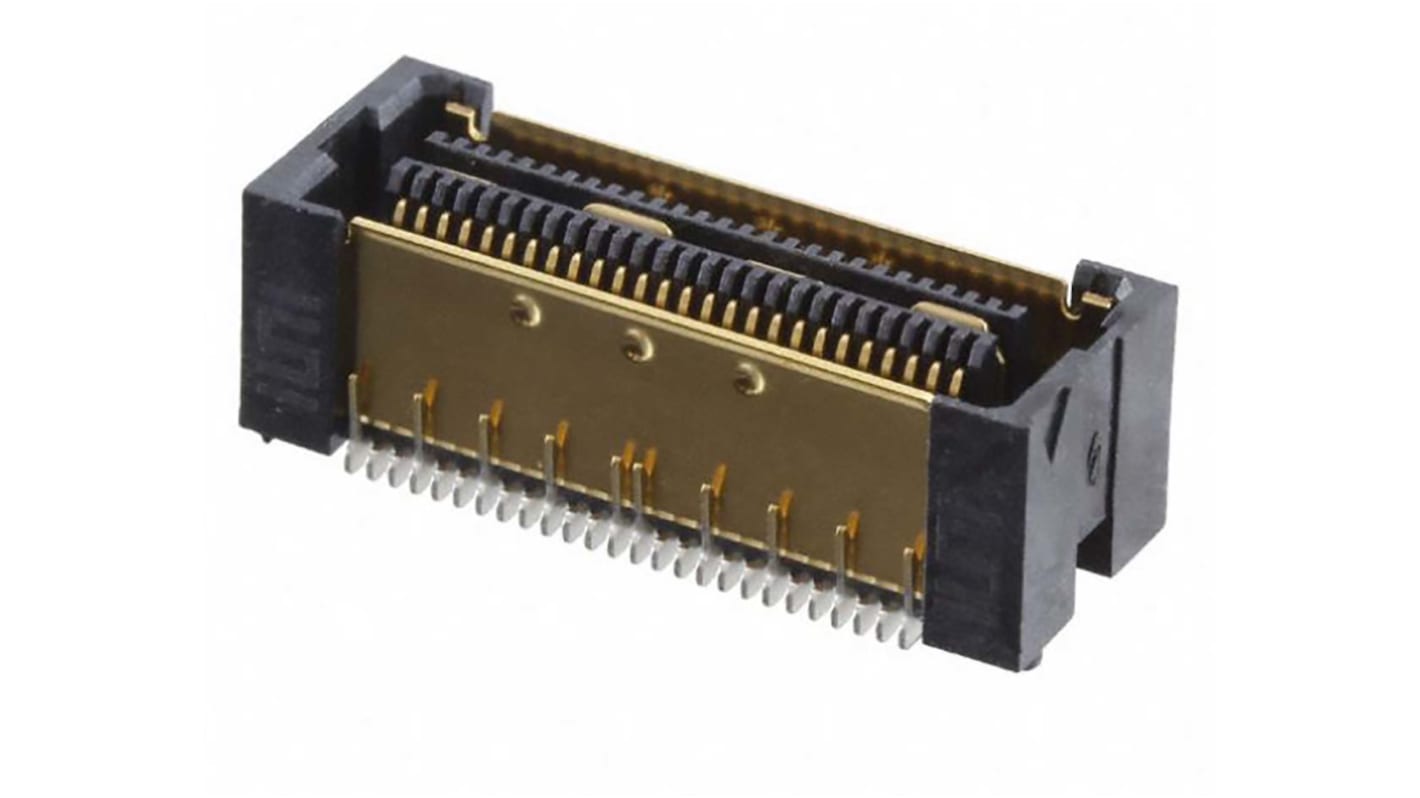 Conector hembra para PCB Samtec serie QFS, de 32 vías en 2 filas, paso 0.635mm, Montaje en orificio pasante, para soldar
