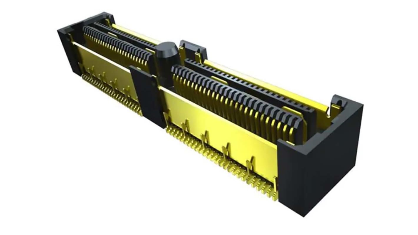 Conector hembra para PCB Samtec serie QFS, de 104 vías en 2 filas, paso 0.635mm, Montaje en orificio pasante, para