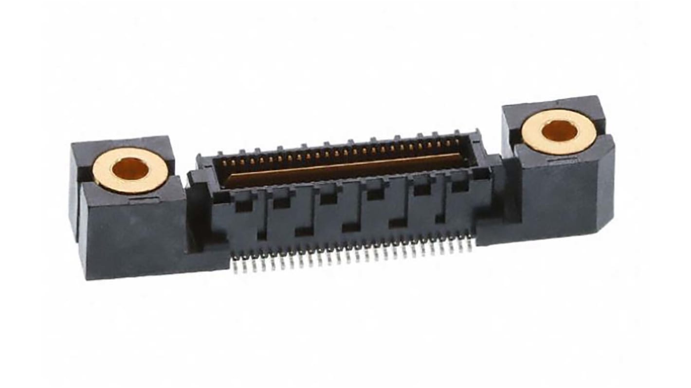 Samtec QMS Series Straight Surface Mount PCB Header, 52 Contact(s), 0.635mm Pitch, 1 Row(s), Shrouded