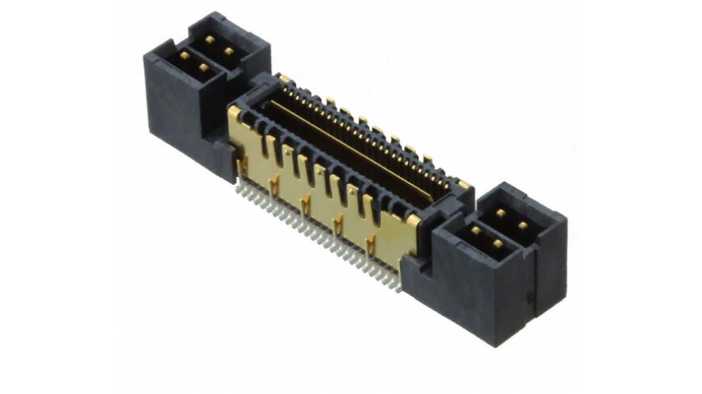 Samtec QMS Series Straight Surface Mount PCB Header, 52 Contact(s), 0.635mm Pitch, 1 Row(s), Shrouded