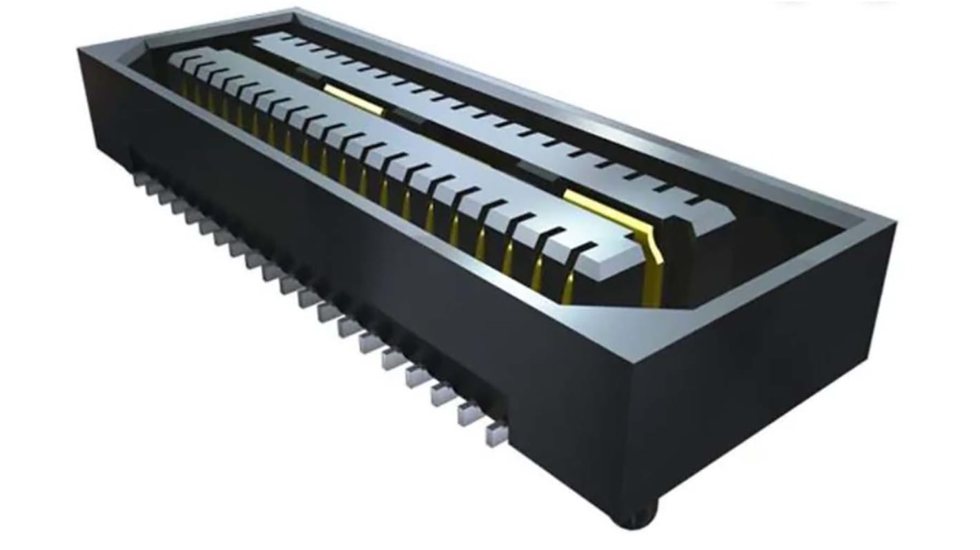 Samtec QSE Series Straight Surface Mount PCB Socket, 40-Contact, 2-Row, 0.88mm Pitch, Solder Termination