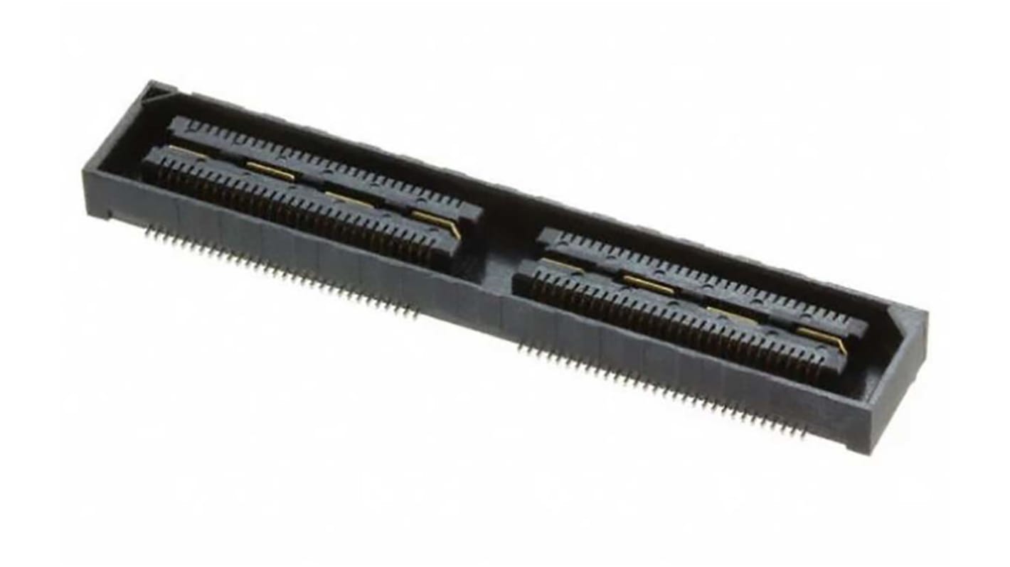 Samtec QSH-RA Series Right Angle Through Hole Mount PCB Socket, 120-Contact, 2-Row, 0.55mm Pitch, Solder Termination