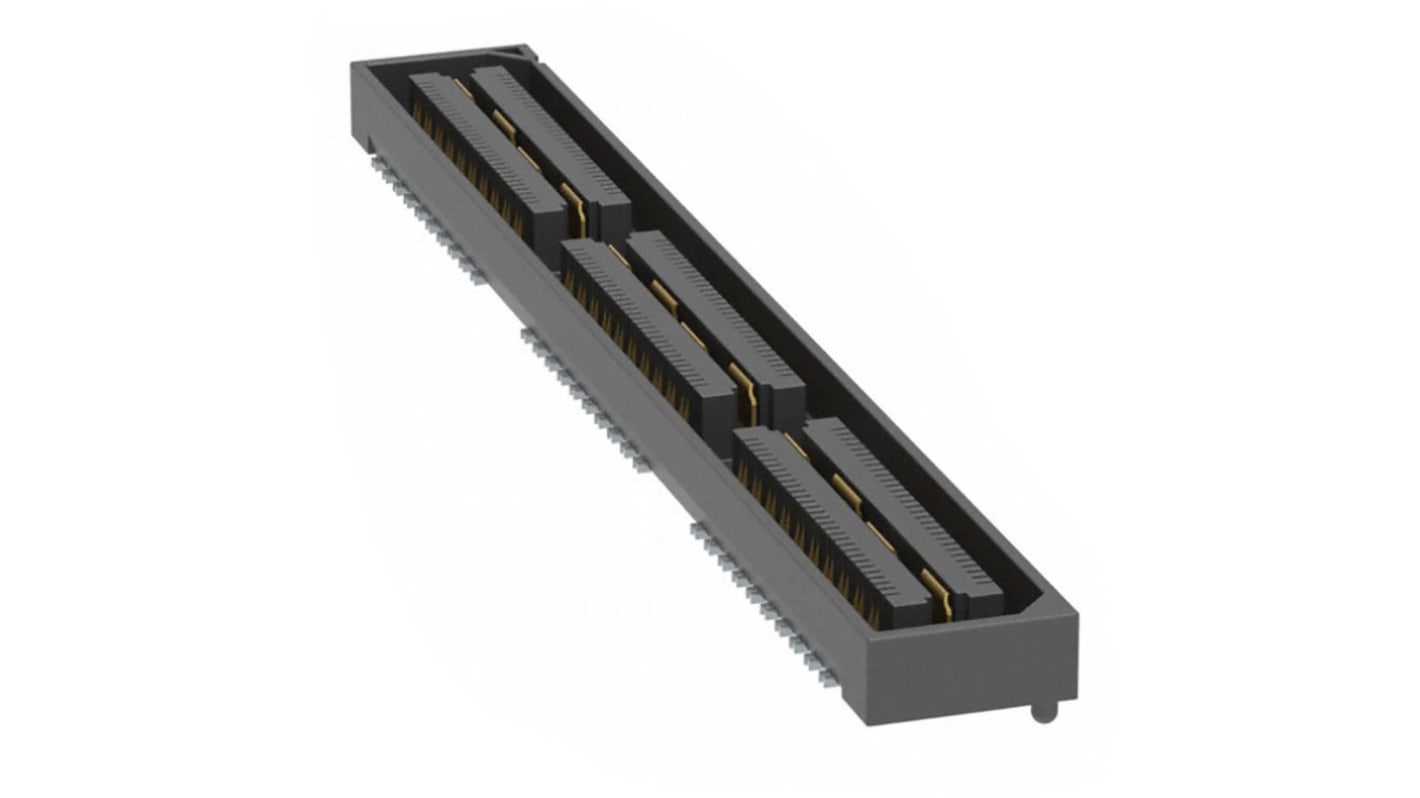 Samtec QSH-RA Series Right Angle Through Hole Mount PCB Socket, 120-Contact, 2-Row, 0.55mm Pitch, Solder Termination