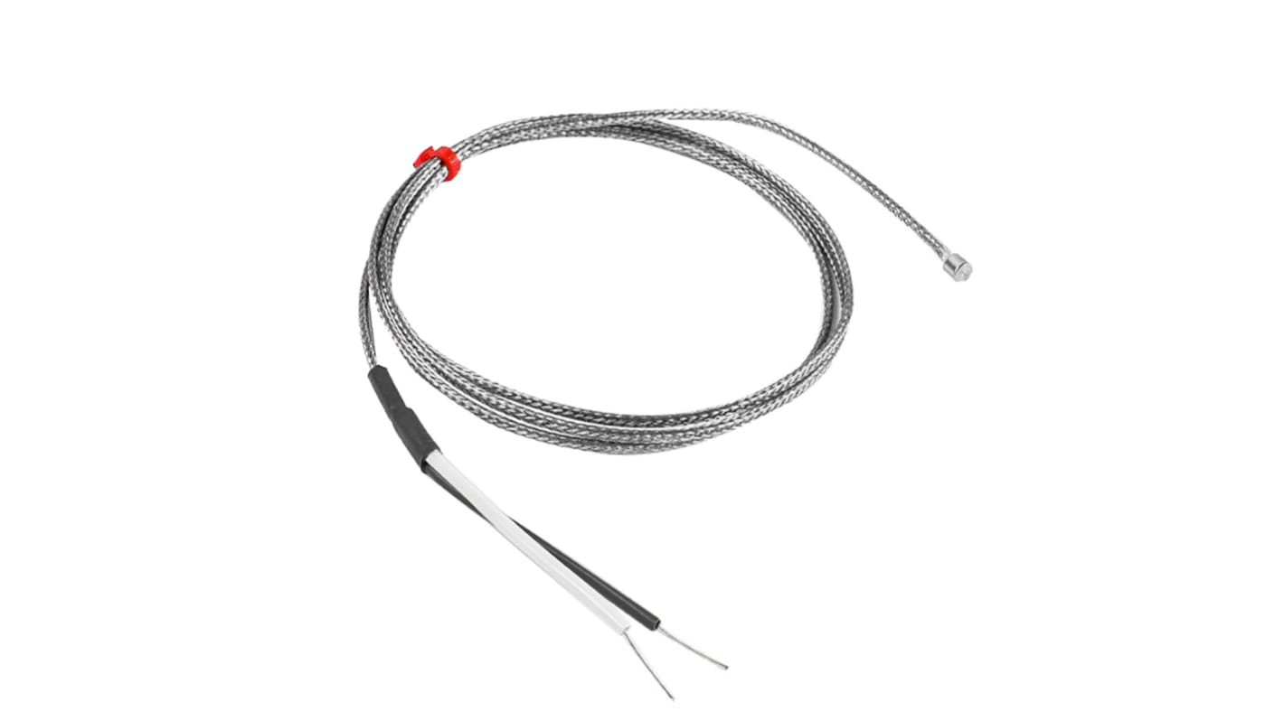 Termopar tipo J RS PRO, Ø sonda 6mm x 4mm, temp. máx +400°C, cable de 1m, conexión Extremo de cable pelado