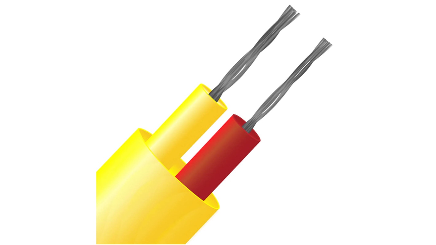 RS PRO Ungeschirmt 1/0,5mm PFA-isoliert Thermoelement Kabel/Draht für Thermoelement Typ K, L. 25m, max. +260°C