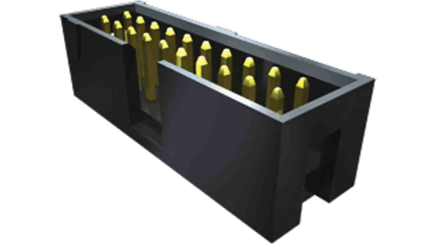 Samtec TSS Series Straight Through Hole PCB Header, 10 Contact(s), 2.54mm Pitch, 2 Row(s), Shrouded