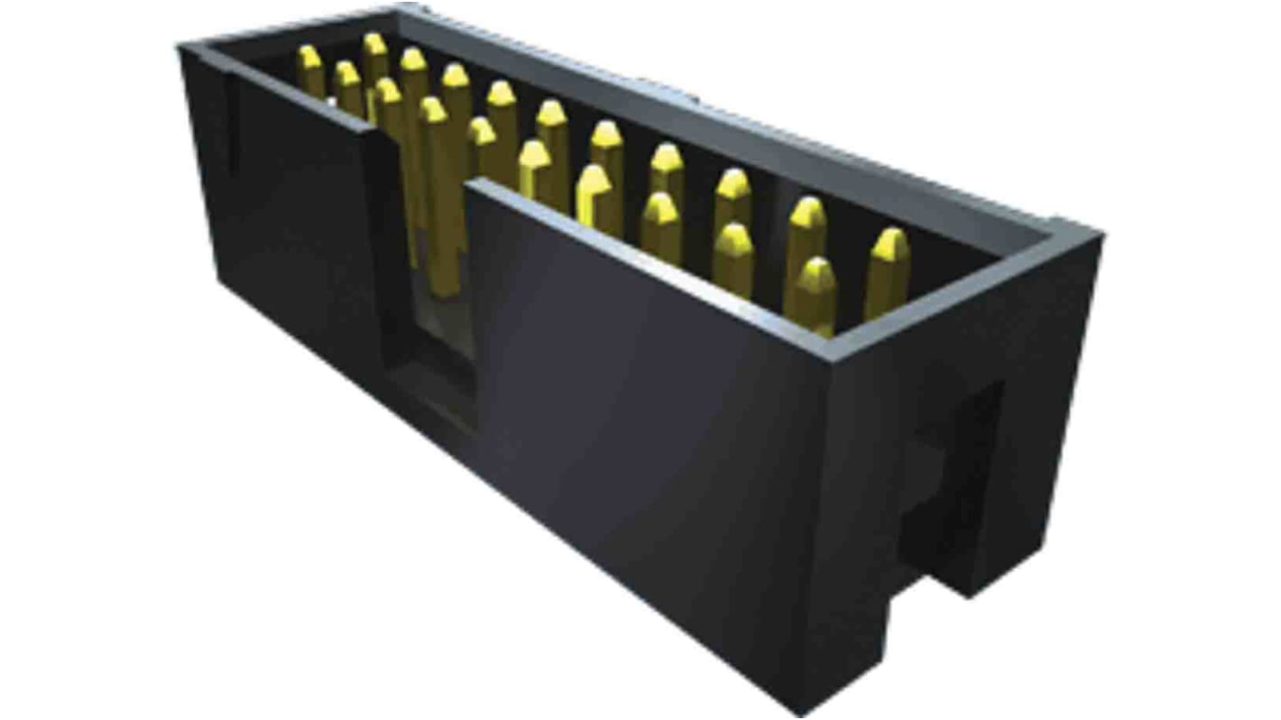 Samtec TSS Series Right Angle Through Hole PCB Header, 10 Contact(s), 2.54mm Pitch, 2 Row(s), Shrouded