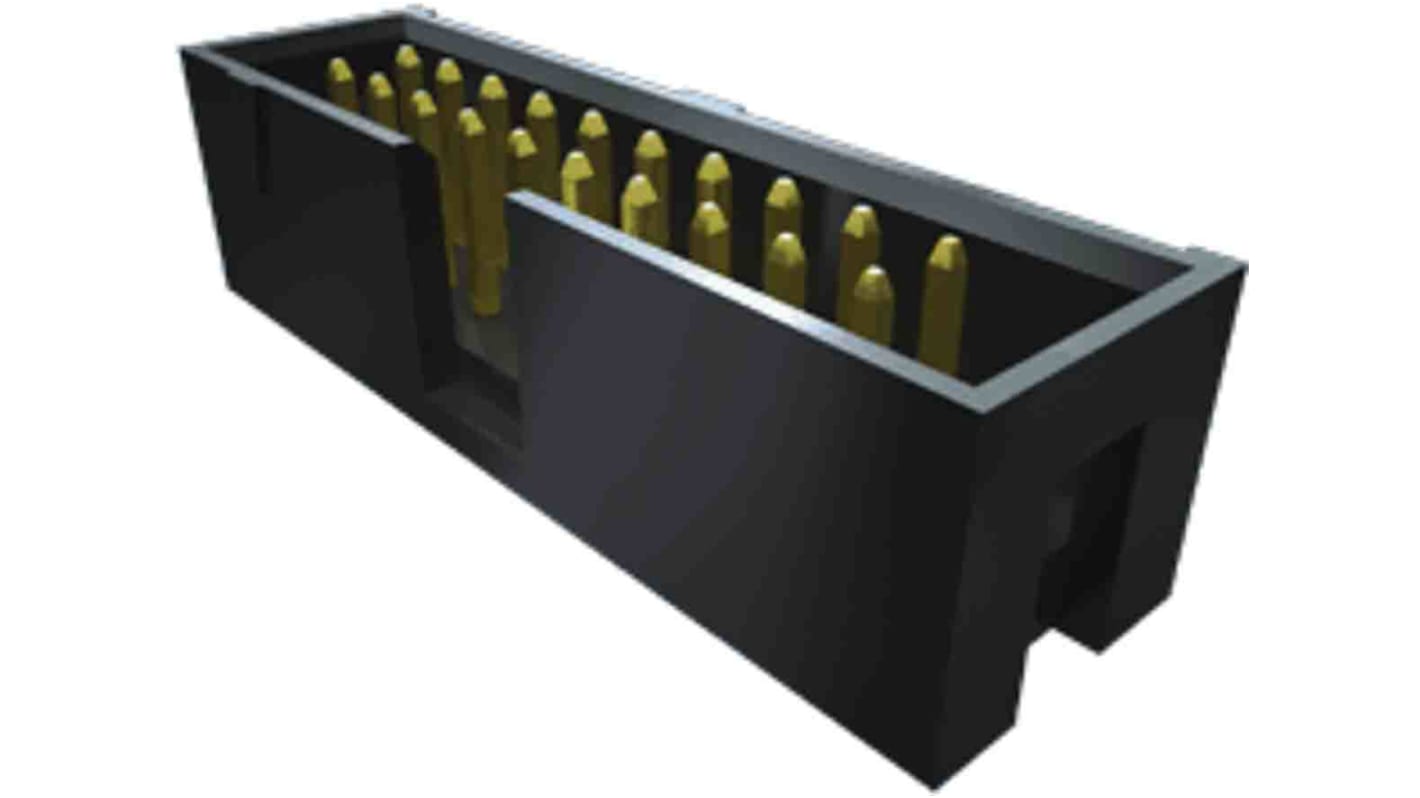 Samtec TST Series Straight Through Hole PCB Header, 20 Contact(s), 2.54mm Pitch, 2 Row(s), Shrouded