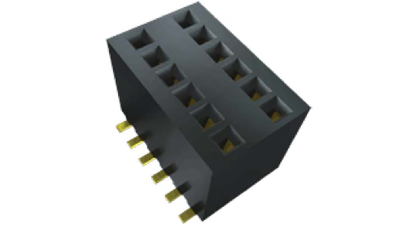 Conector hembra para PCB Samtec serie RSM, de 10 vías en 2 filas, paso 1.27mm, Montaje Superficial, para soldar