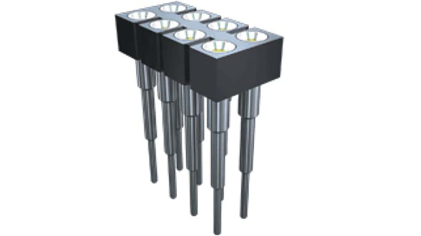 Samtec SD Series Straight Through Hole Mount PCB Socket, 16-Contact, 2-Row, 2.54 Pitch, Solder Termination