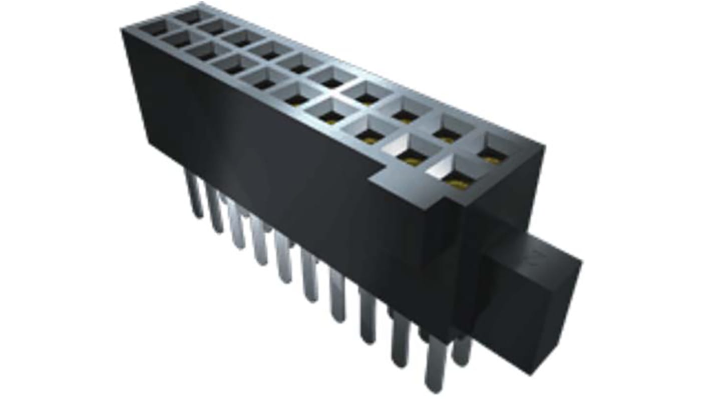 Conector hembra para PCB Samtec serie SFM, de 14 vías en 2 filas, paso 1.27mm, Montaje Superficial, terminación