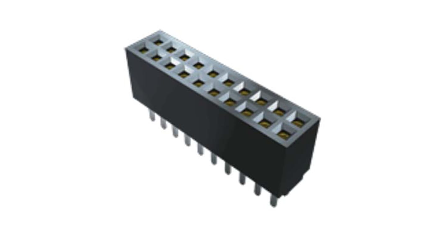 Conector hembra para PCB Samtec serie SFMC, de 20 vías en 2 filas, paso 1.27mm, Montaje Superficial, terminación