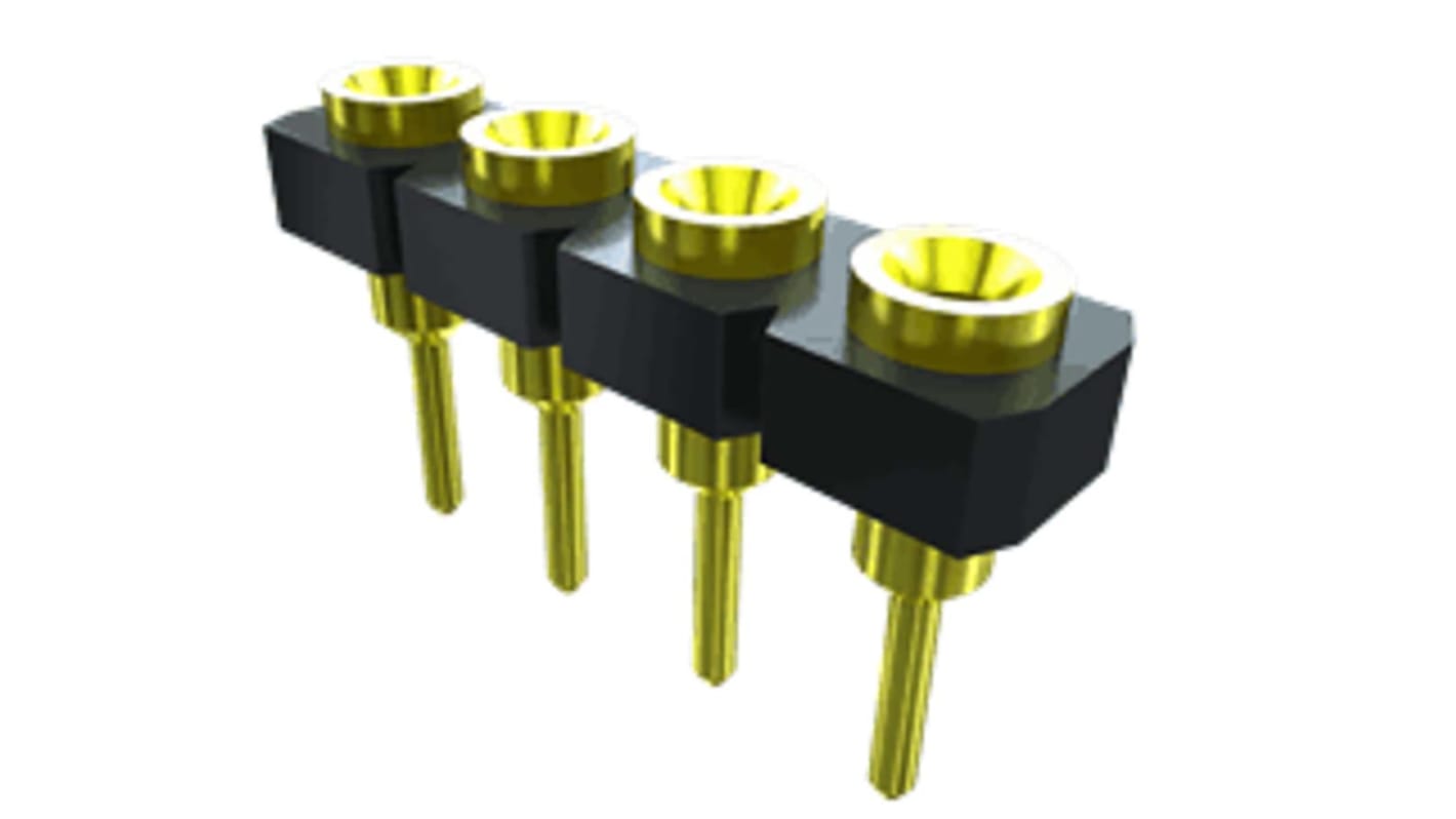 Samtec SL Series Straight Through Hole Mount PCB Socket, 6-Contact, 1-Row, 2.54mm Pitch, Solder Termination