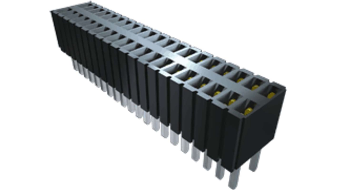Conector hembra para PCB Samtec serie SLM, de 6 vías en 1 fila, paso 1.27mm, Montaje Superficial, terminación Orificio