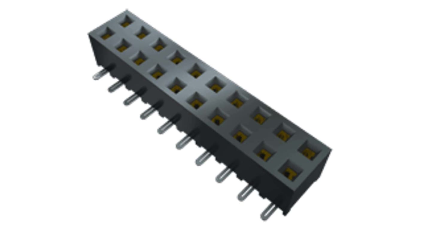 Conector hembra para PCB Samtec serie SMM, de 10 vías en 2 filas, paso 2mm, Montaje Superficial, terminación SMT