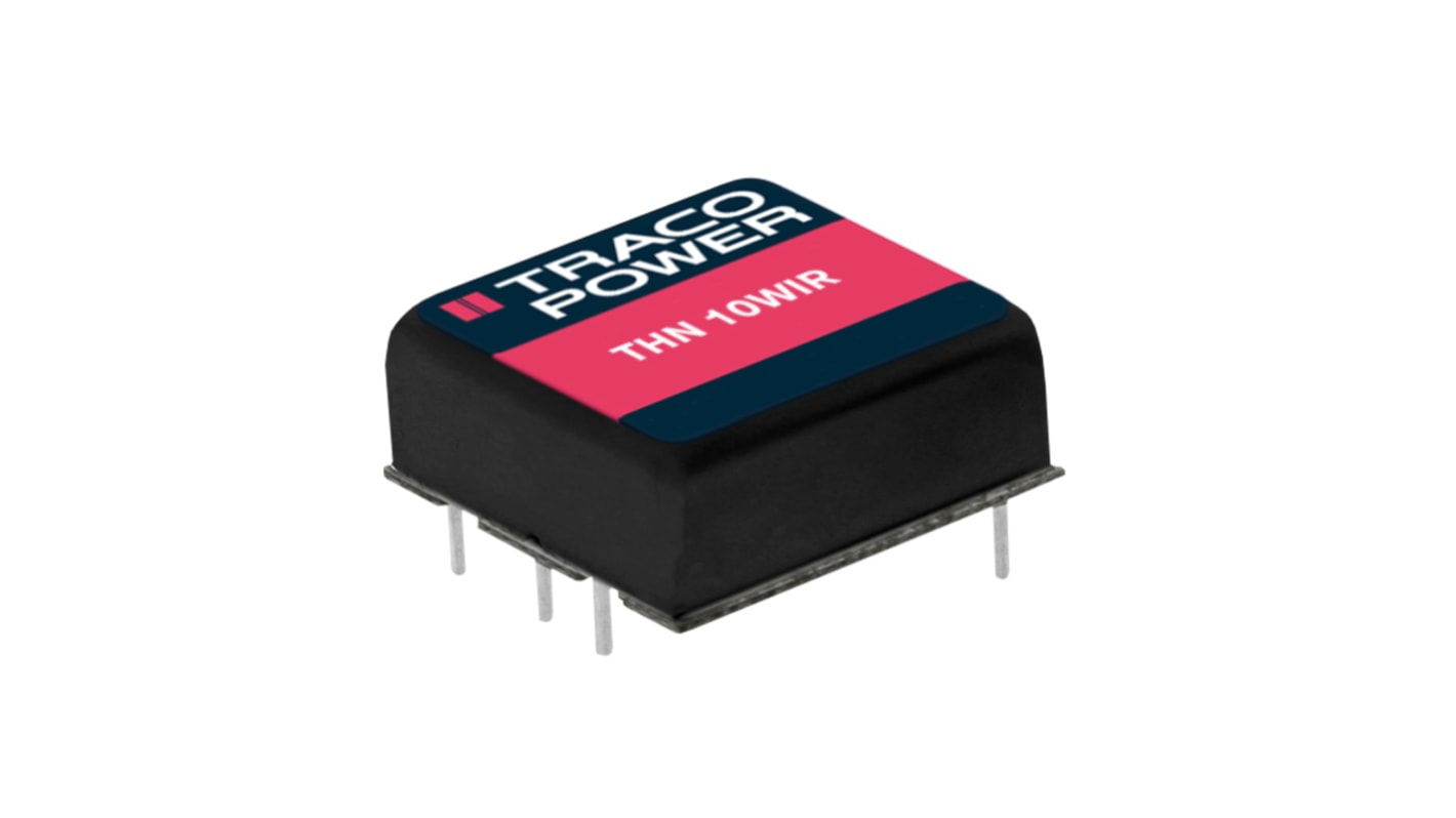 TRACOPOWER THN 10WIR DC-DC Converter, 5V dc/ 1A Output, 18 → 75 V dc Input, 10W, Through Hole, +80°C Max Temp