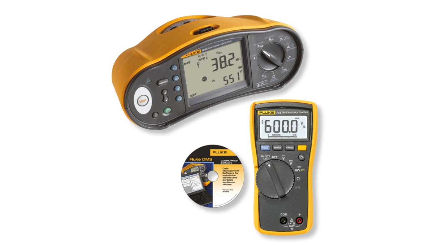 1663 UKDMM Fluke 1663 UK DMM Multifunction Tester, 50 V, 100 V, 250