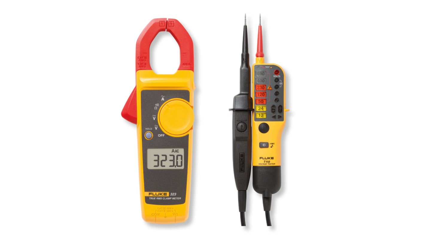 Fluke 323/T110 Clamp Meter, Max Current 400A ac CAT III 600V RS
