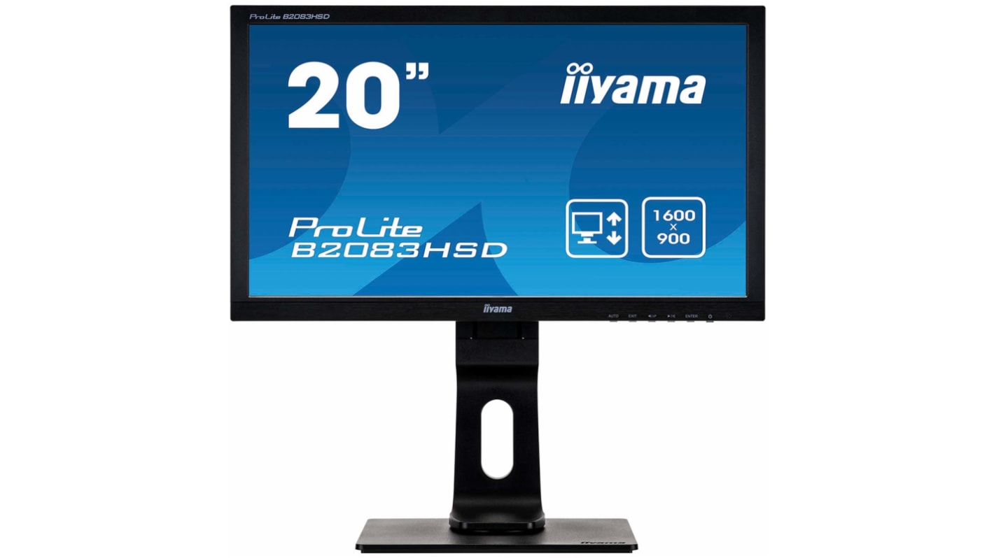 iiyama ProLite 20in LED Monitor, 1600 x 900pixels