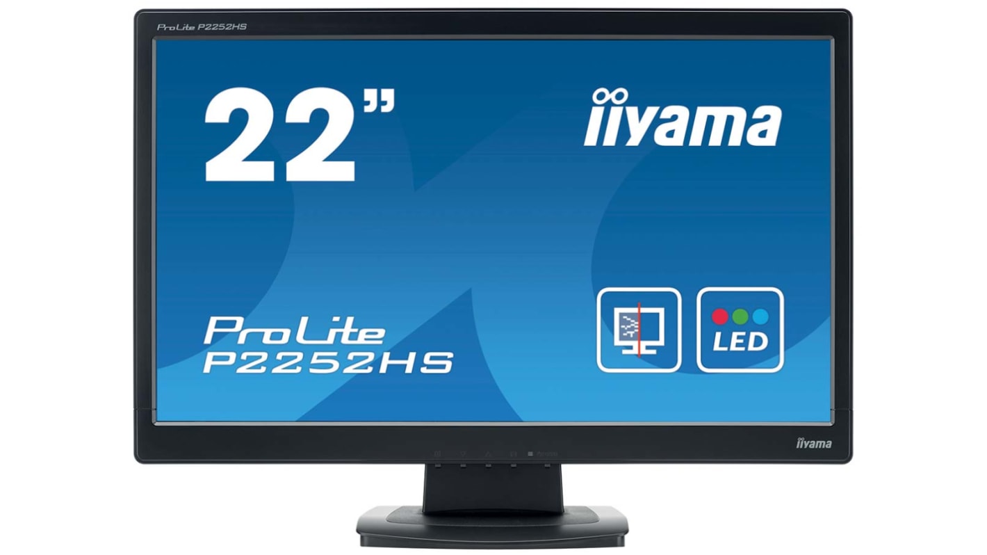 iiyama ProLite 22in LED Monitor, 1920 x 1080pixely