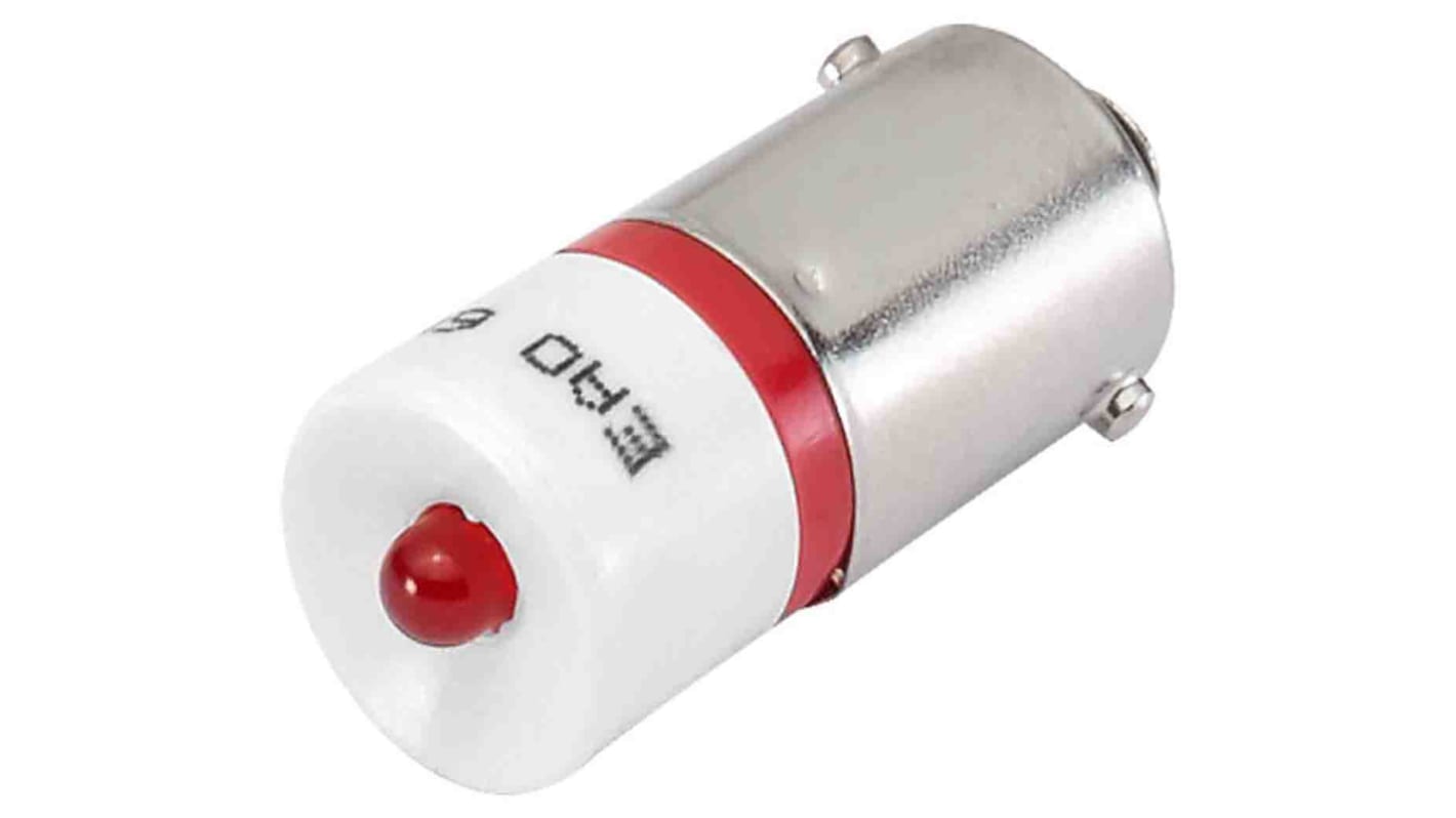 EAO White LED Indicator Lamp, 24 V ac, 24V dc, BA9s Base, 10mm Diameter, 1050mcd