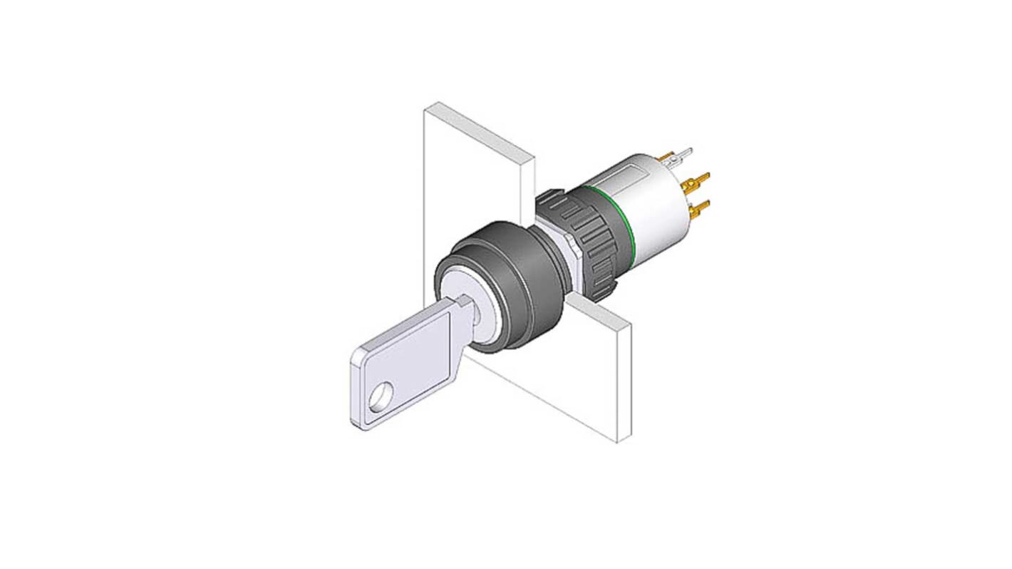 Interrupteur à clé EAO, 2 positions , 1RT 100 mA IP65