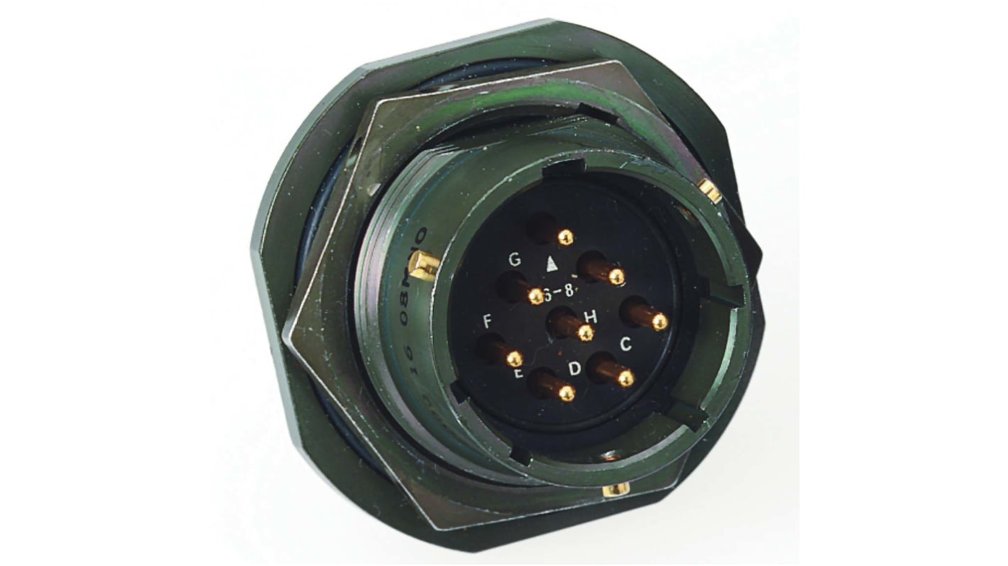 Conector circular MIL-DTL-26482 Amphenol Limited Macho Recto serie 62GB de 6 vías hembra, tamaño 10, Cable