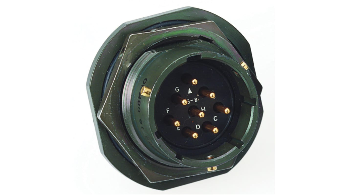 Conector circular MIL-DTL-26482 Amphenol Limited Macho Recto serie 62GB de 2 vías hembra, tamaño 8, Cable