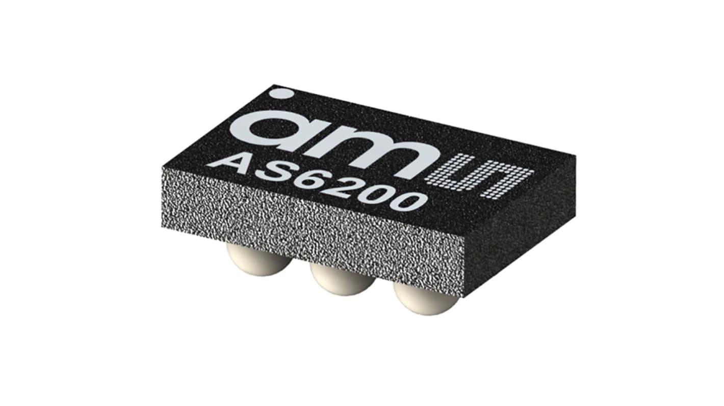 ams OSRAM AS6200C-AWLM-S, Digital temperaturføler -40 til 125 °C., Seriel - I2C, 6 ben WLCSP