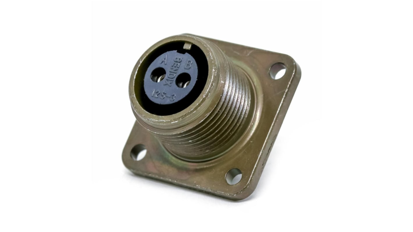 Amphenol Industrial, MS Box Mount MIL Spec Circular Connector Receptacle, Pin Contacts,Shell Size 6, Bayonet,