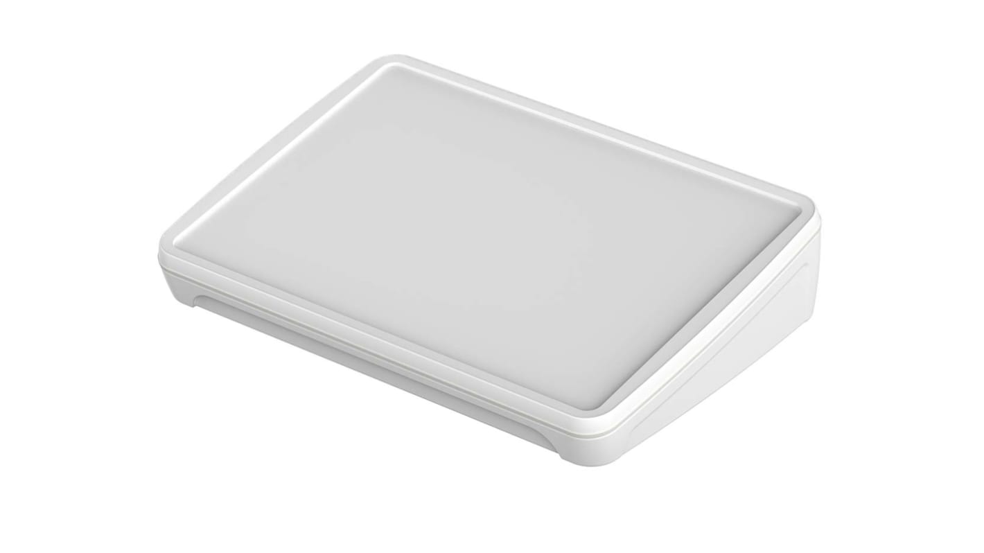 Caja de consola Bopla, serie BoPad, de ABS de color Blanco, con frontal inclinado, 285 x 198 x 61.2mm