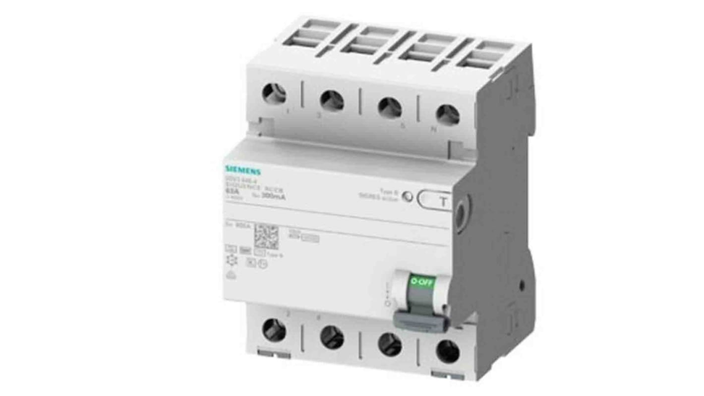 Siemens RCCB, 4 Poler, 25A, 30mA Sentron