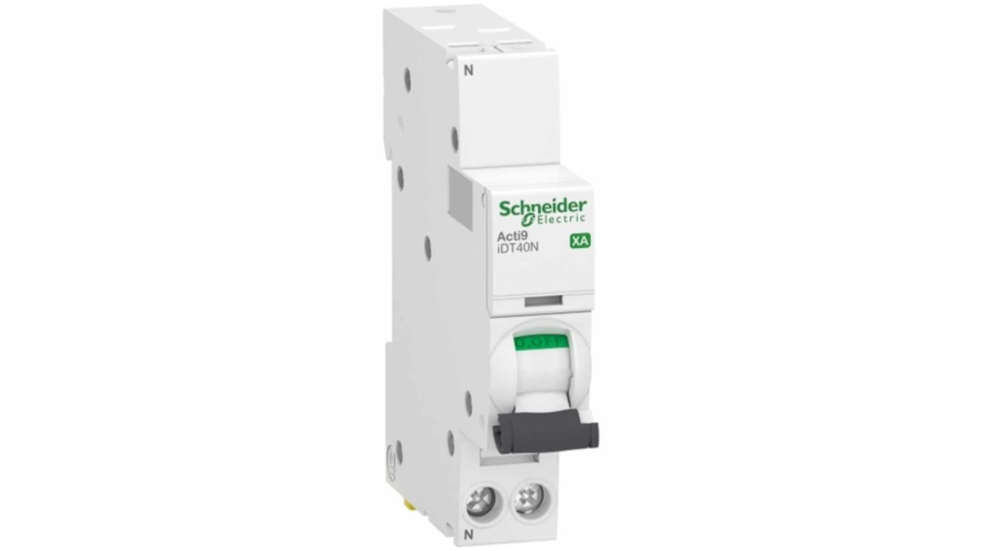 Schneider Electric Acti 9 MCB, 1P, 10A Curve C, 230V AC, 7.5 kA Breaking Capacity