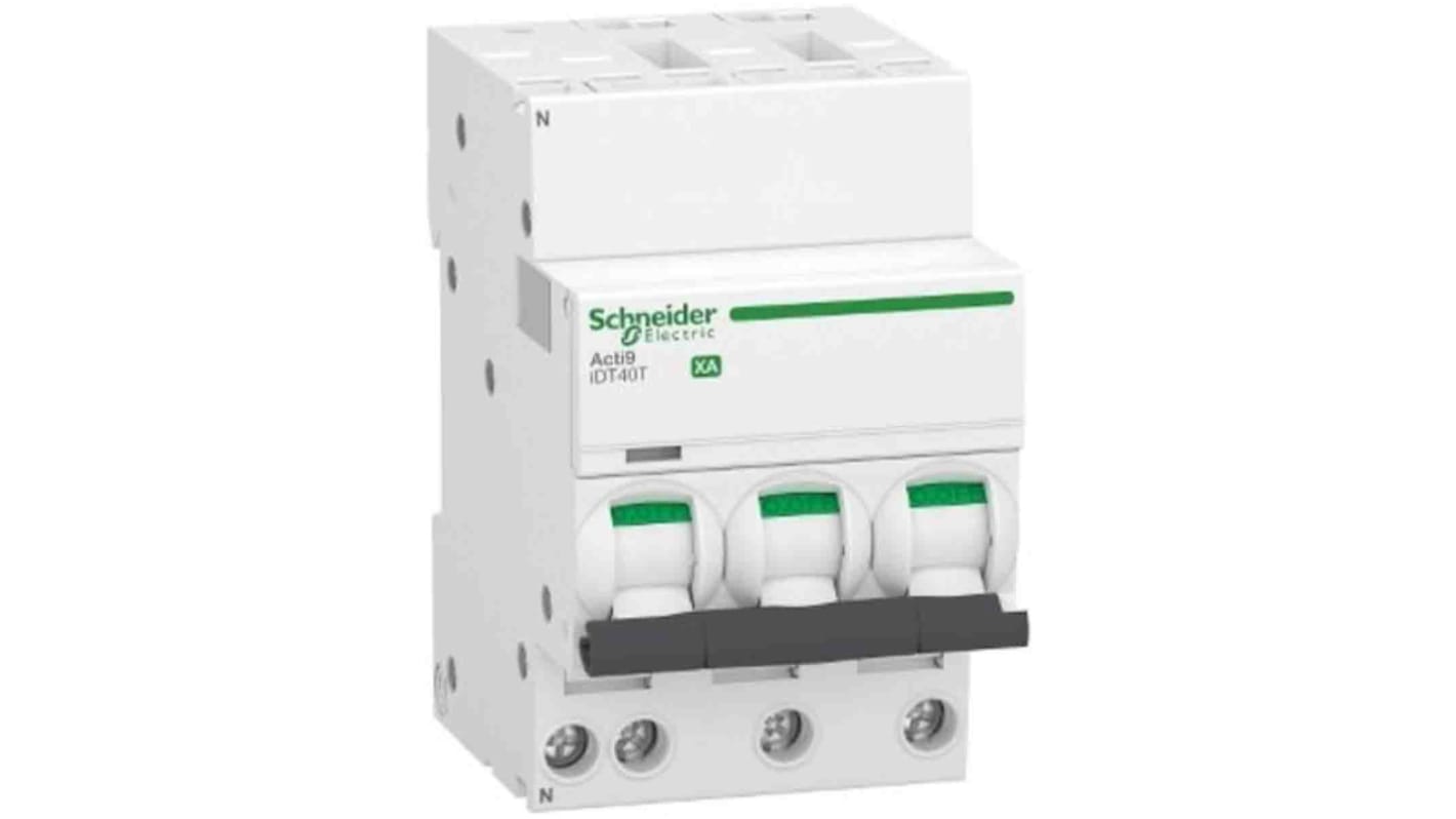 Schneider Electric Haushalts-MCB Leitungsschutzschalter Typ C, 3-polig 16A 230V, Abschaltvermögen 7,5 kA Acti 9