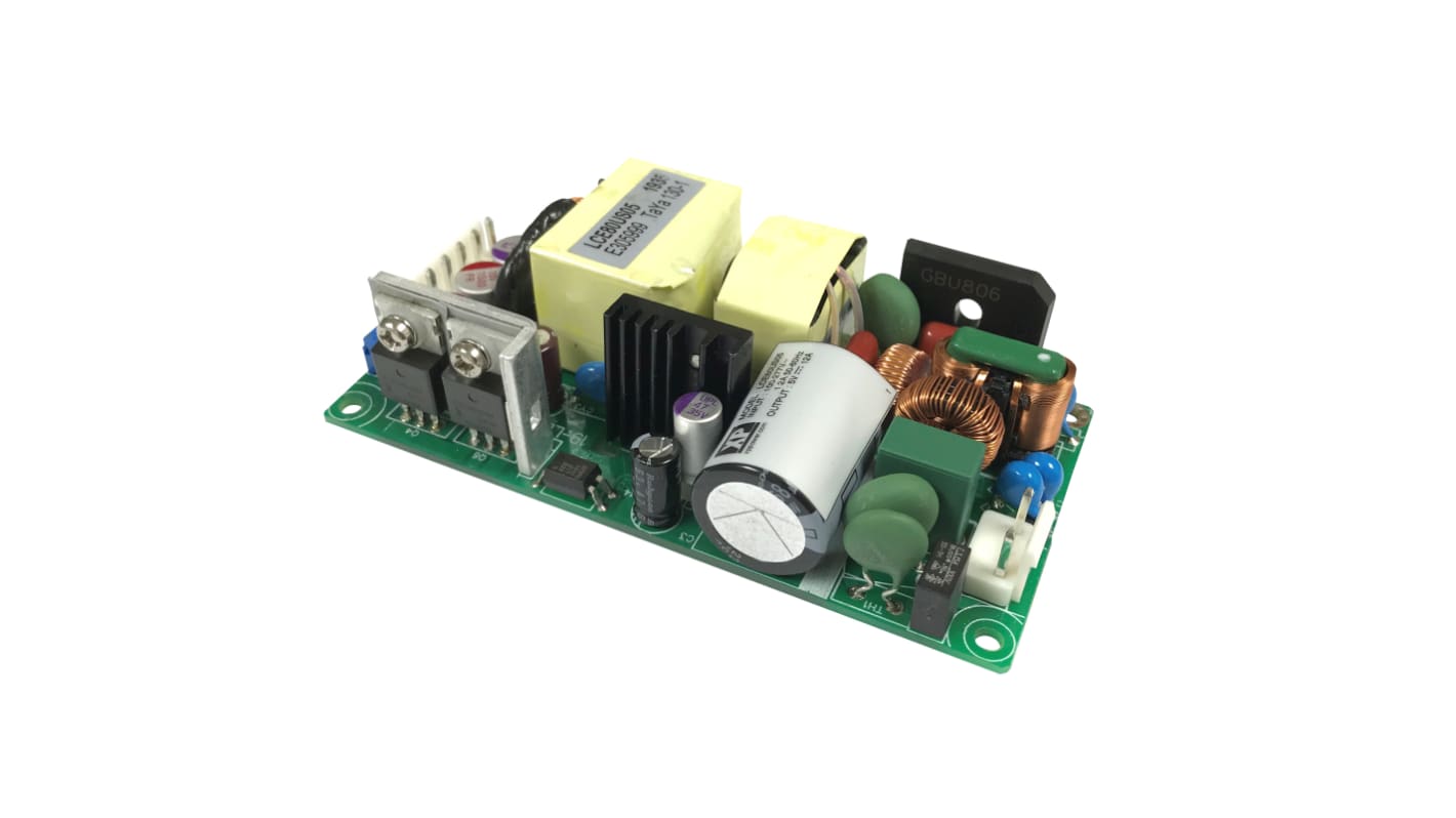 XP Power Switching Power Supply, LCE80PS15, 15V dc, 5.33A, 80W, 1 Output, 115/230V ac Input Voltage