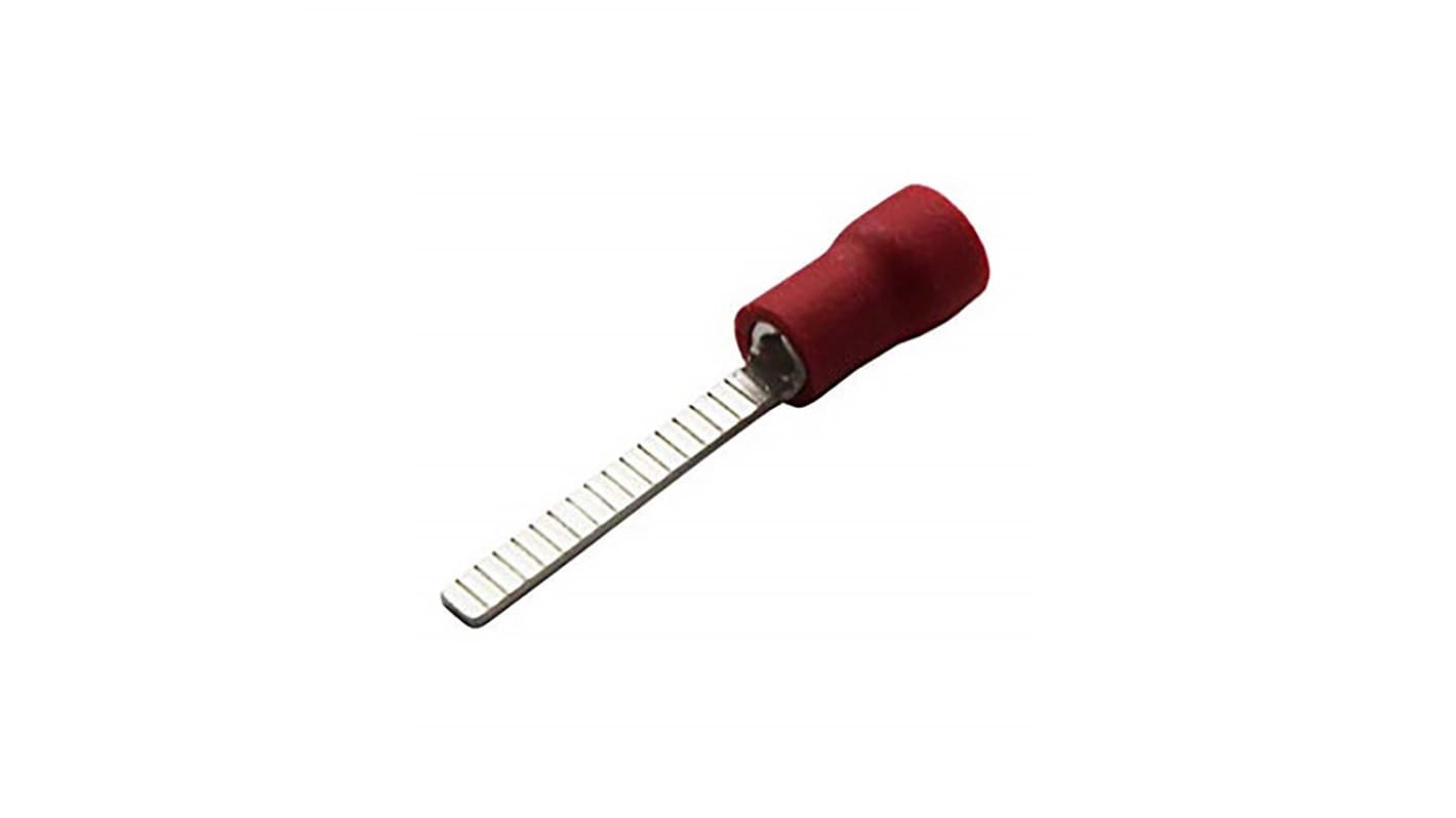 MECATRACTION, C Insulated, Tin Crimp Pin Connector, 22AWG to 16AWG, 3.6mm Pin Diameter, 21mm Pin Length, Red