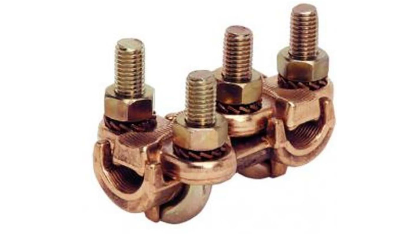 Abrazadera de conexión a tierra de pararrayos MECATRACTION BT11 de Latón, conductor de 70 mm²