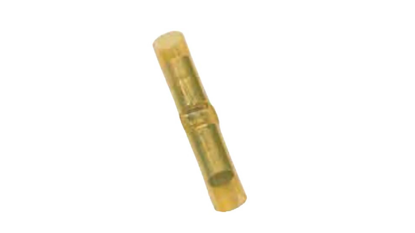 MECATRACTION, 51000 Butt Splice Connector, Yellow, Insulated, Tin 10 → 14 AWG