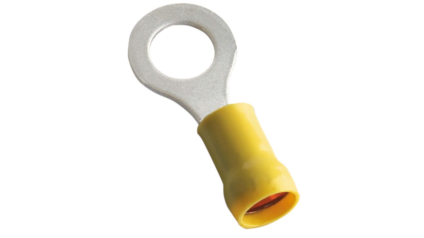 Terminale ad occhiello MECATRACTION Isolato, Ø perno M8, dimens. max filo 6mm², Giallo