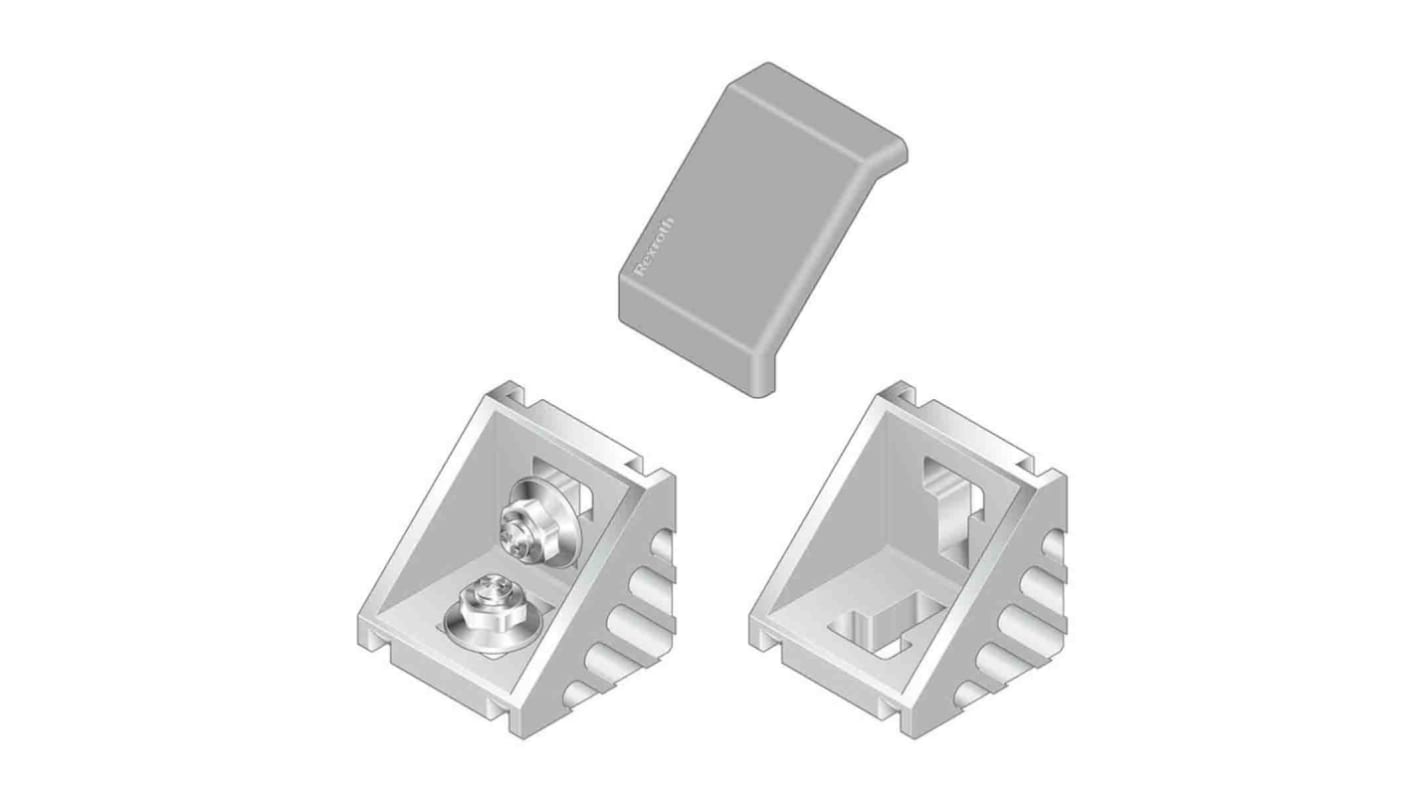 Bosch Rexroth Verbindungskomponente, Winkel-Abdeckkappe, Steckverbinderhalterung und Gelenk für 10mm, L. 50mm passend