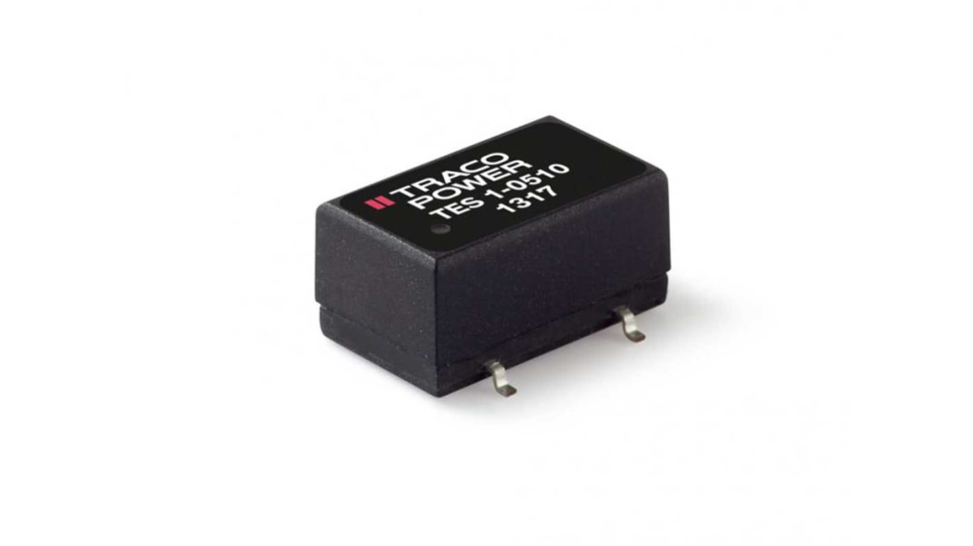 TRACOPOWER TES 1 DC-DC Converter, 3.3V dc/ 300mA Output, 4.5 → 5.5 V dc Input, 1W, Surface Mount, +90°C Max Temp