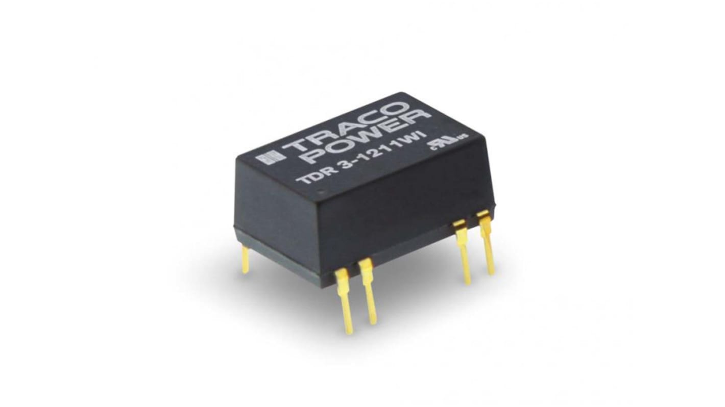 TRACOPOWER TDR 3WI DC-DC Converter, 12V dc/ 250mA Output, 9 → 36 V dc Input, 3W, Through Hole, +85°C Max Temp