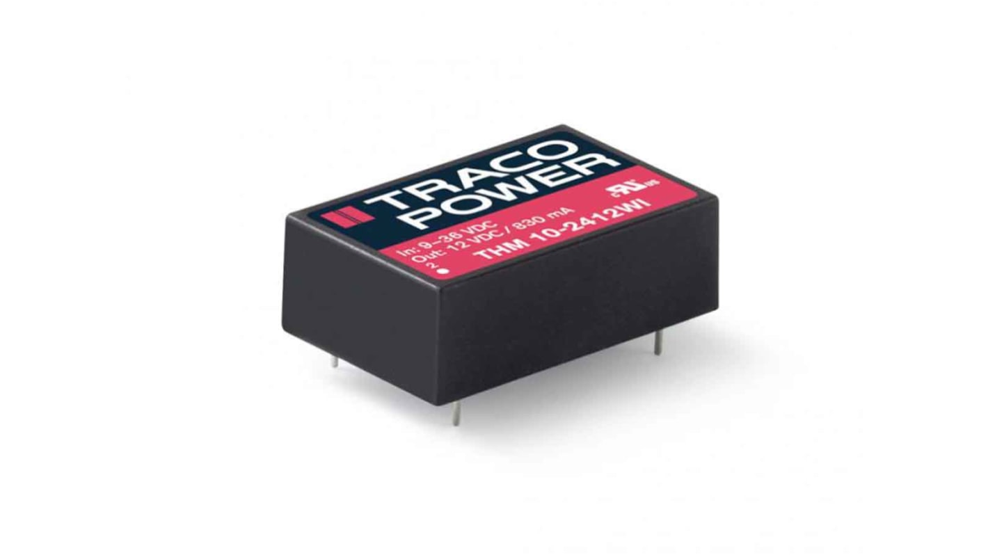 TRACOPOWER THM 10WI DC-DC Converter, ±12V dc/ 416mA Output, 9 → 36 V dc Input, 10W, Through Hole, +90°C Max Temp