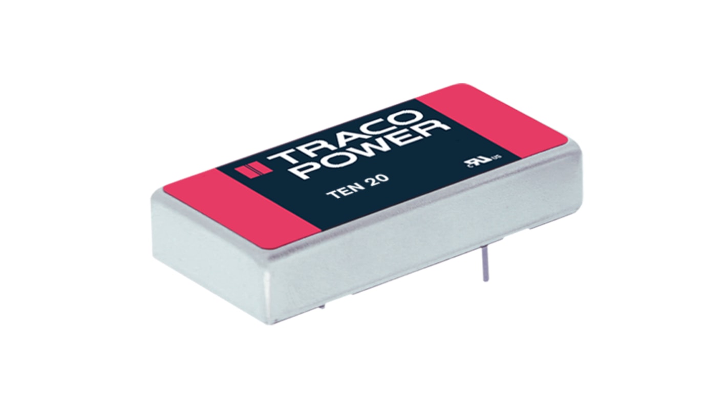 TRACOPOWER TEN 20 DC-DC Converter, 12V dc/ 1.6A Output, 18 → 36 V dc Input, 20W, Through Hole, +85°C Max Temp